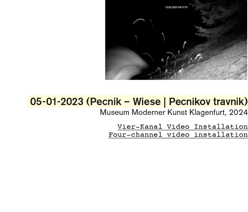 Nicole Six und Paul Petritsch, 05.01.2023 (Pečnikov travnik/Pečnik-Wiese) © Bildrecht, 2023