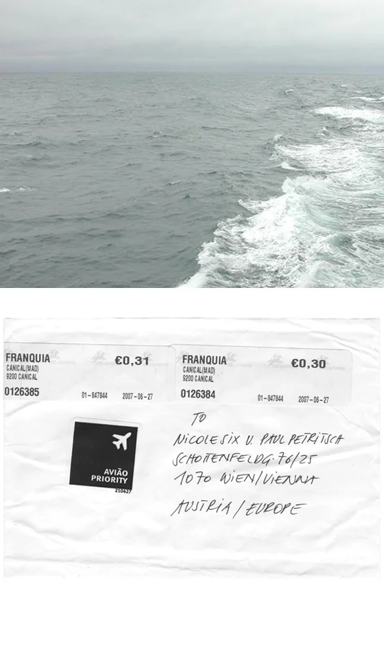 Longitude/Latitude 36°49‘ W/49°14‘N, 2004; Briefkuvert / Envelope, Message Number 7